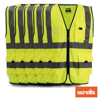 Scruffs High Vis Vest, 5 Pack