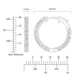 1.00ctw Diamond Hoop Earrings, 14ct White Gold