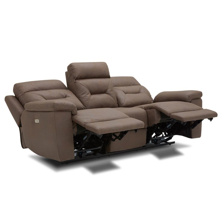 Kuka Justin Brown Fabric Power Reclining 3 Seater Sofa Costco UK