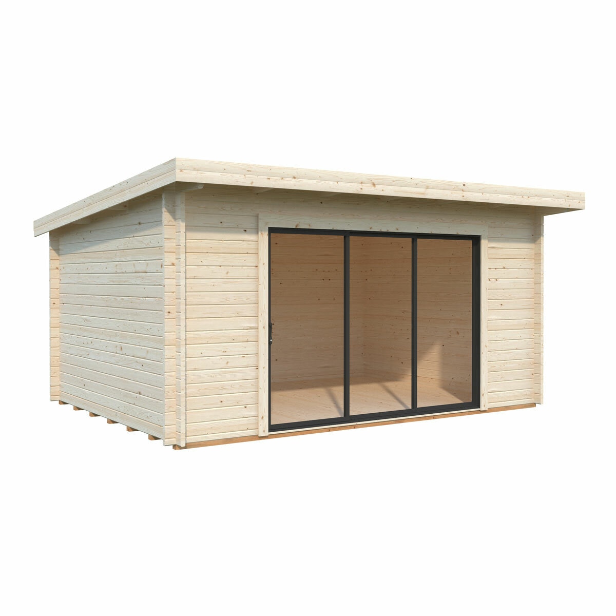 Palmako Lea 44mm Wooden Log Cabin in White 14ft 7" x 10ft 8" (4.5m x 3.3m)