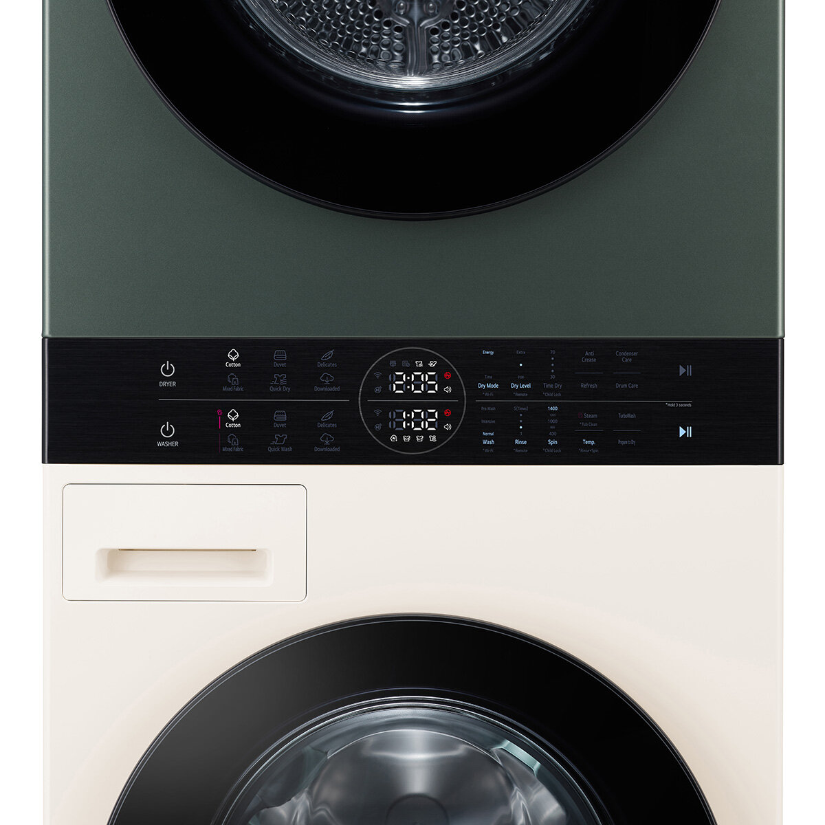 LG WT1210NBTN1, 12kg/10kg, 1400rpm, WashTower Rated in A/A+++ in Green / Beige LG WT1210NBTN1, 12kg/10kg, 1400rpm, WashTower Rated in A/A+++ in Green / Beige
