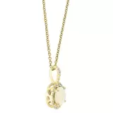 Australian Opal and Diamond Pendant, 14ct Yellow Gold