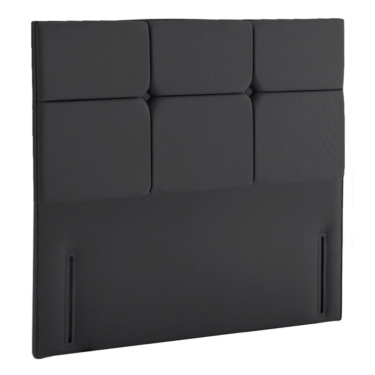 Cut out image of ebony headboard alone on white background