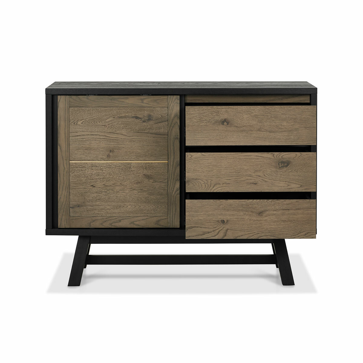 Bentley Designs Camden Weathered Oak & Peppercorn Narrow Sideboard