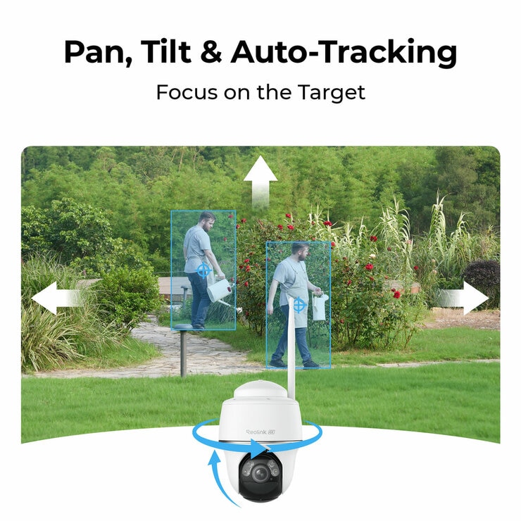 Reolink Argus PT Ultra 4K 8MP Wireless Pan & Tilt Solar/Battery Camera with Spotlights + 64GB SD Card - 2 Pack