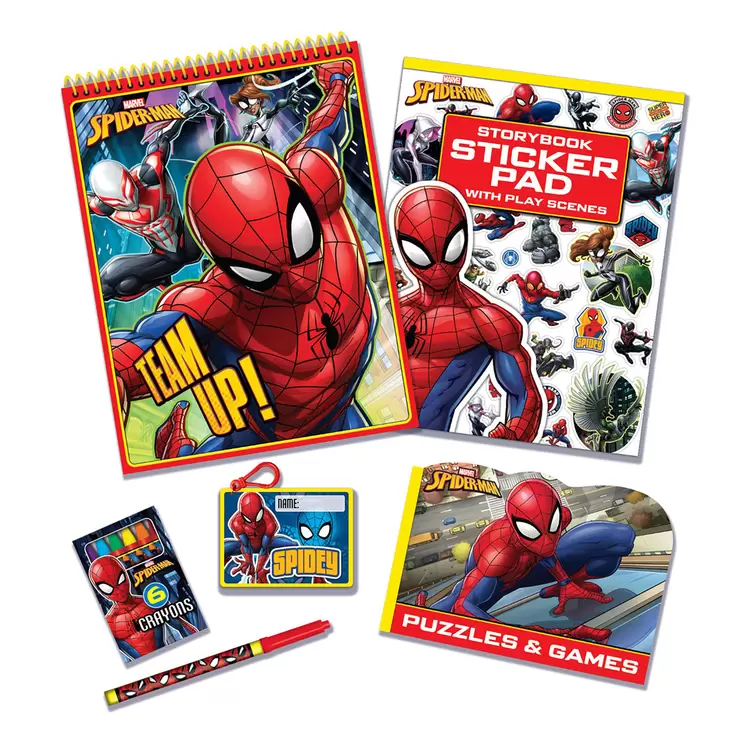 3 Spiderman Story Books & Activity Case