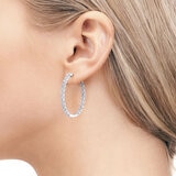 4.95ctw Round Brilliant Cut Diamond Inside Out Hoop Earrings, 14ct White Gold