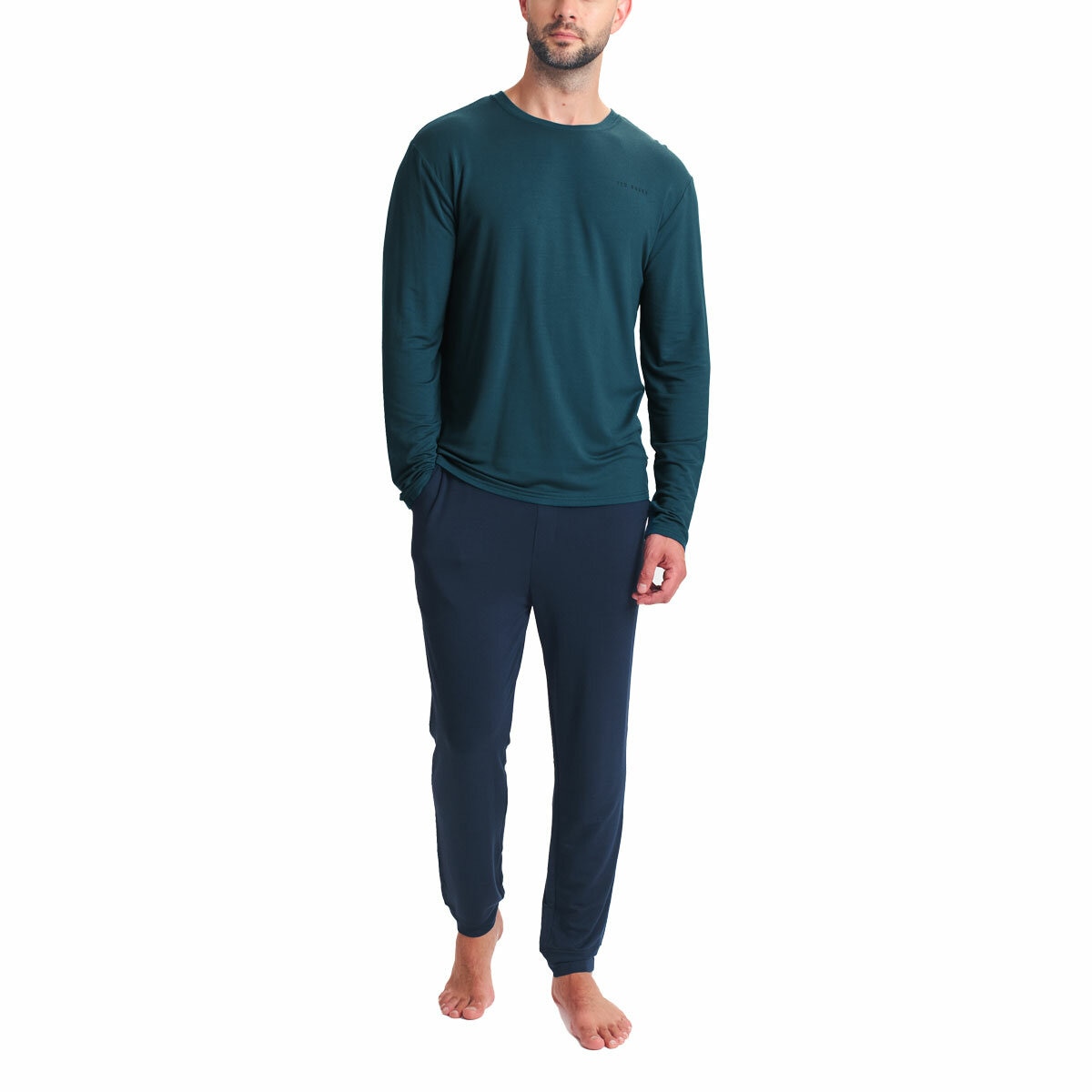 Ted Baker Mens Long Sleeve Lounge Set in Teal & Navy