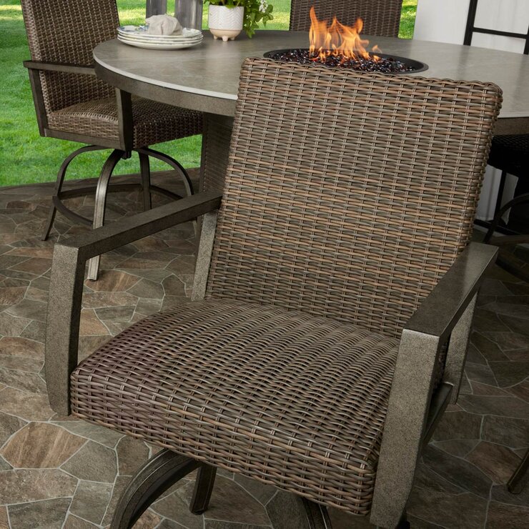 Handwoven all-weather wicker chairs