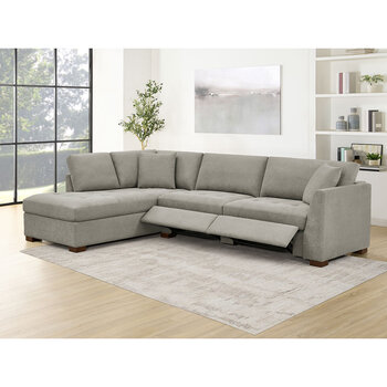 Thomasville Miles Grey Fabric Corner Sofa with Power Footrests in 2 Configurations