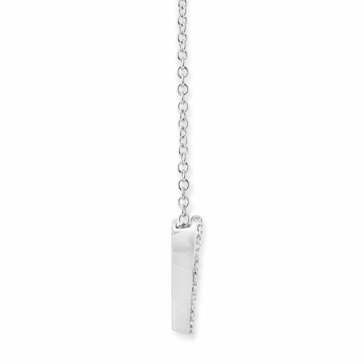 0.09ctw Round Brilliant Cut Diamond Heart Pendant, 18ct White Gold
