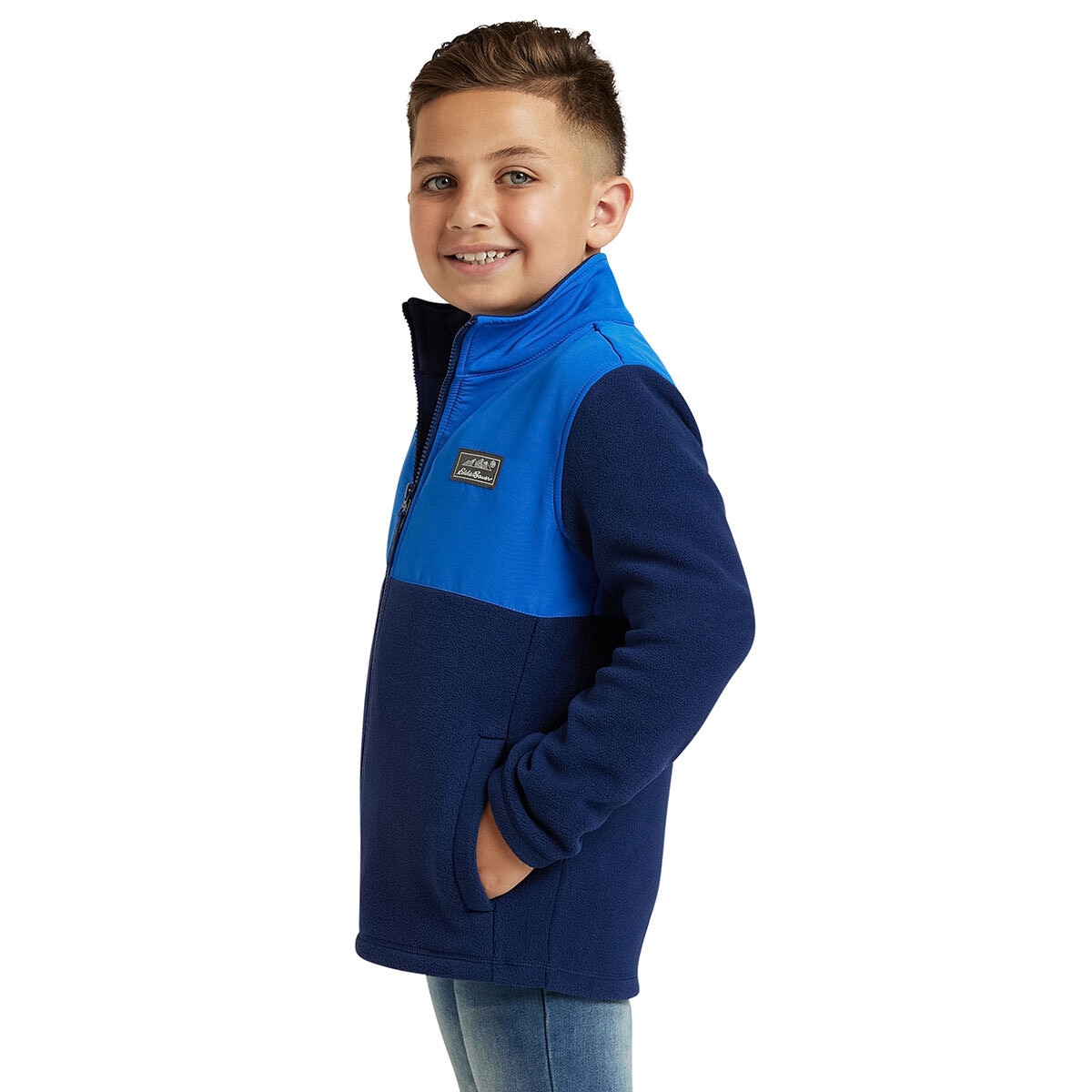 Eddie Bauer Full Zip Fleece Jacket in Navy