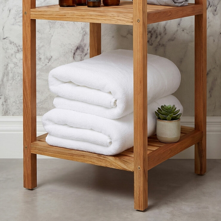 Panda Bamboo & Cotton White Bath Towels, 2 Pack Panda Bamboo & Cotton White Bath Towels, 2 Pack