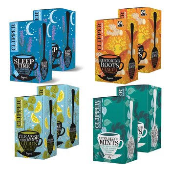 Clipper Organic Infusions Tea Bags Mixed Pack, 8 x 20 Pack