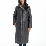 Weatherproof Ladies Long Slicker Jacket in Charcoal