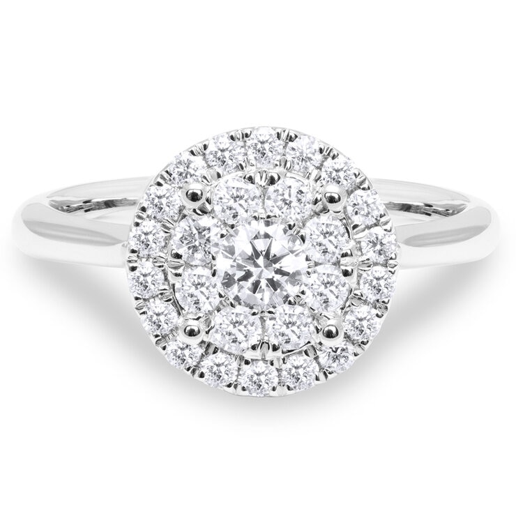 0.62ctw Round Brilliant Cut Diamond Ring, 18ct White Gold