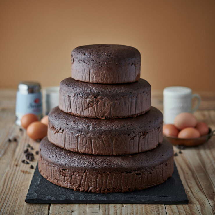 The Original Cake Company 4 Tiered Naked Chocolate Sponge Cake