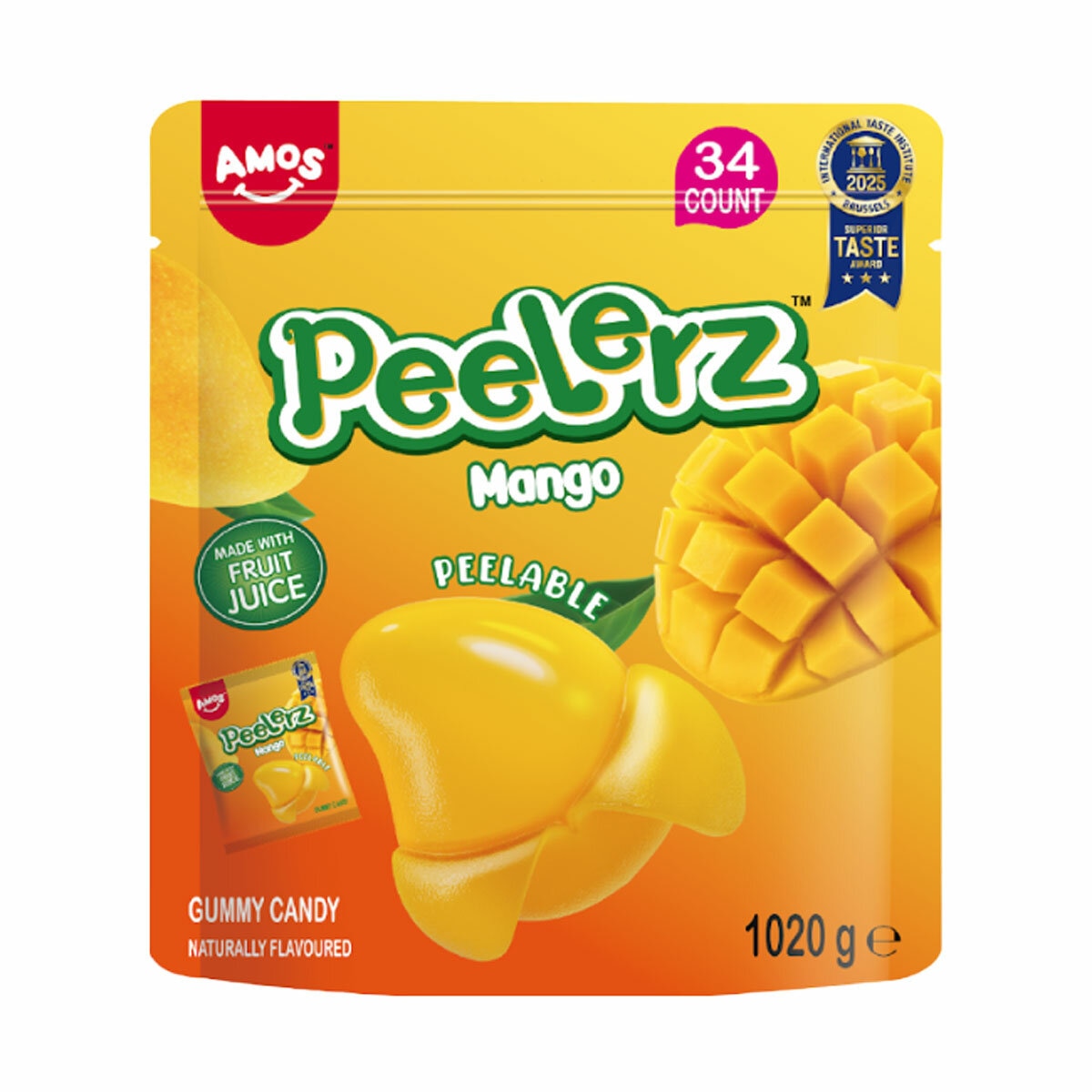 Amos Peelerz Gummy Mango, 1.02kg
