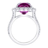 Cushion Cut Spinel & 1.70ctw Diamond Halo Ring, 18ct White Gold