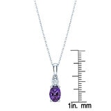 Amethyst and Diamond 14kt White Gold Pendant