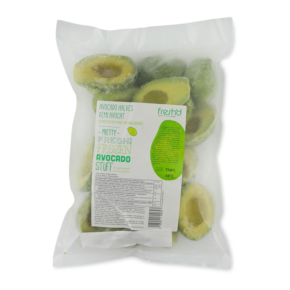 1kg Bag of Syros Frozen Avocado Halves