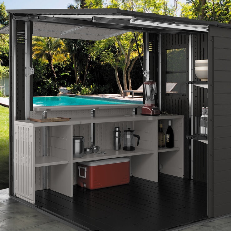 Suncast 8ft 3" x 7ft 4" (2.5 x 2.2m) Cabana Entertainment Shed