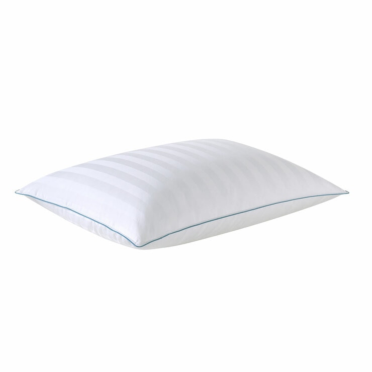 Full King size pillow angled flat with plain background