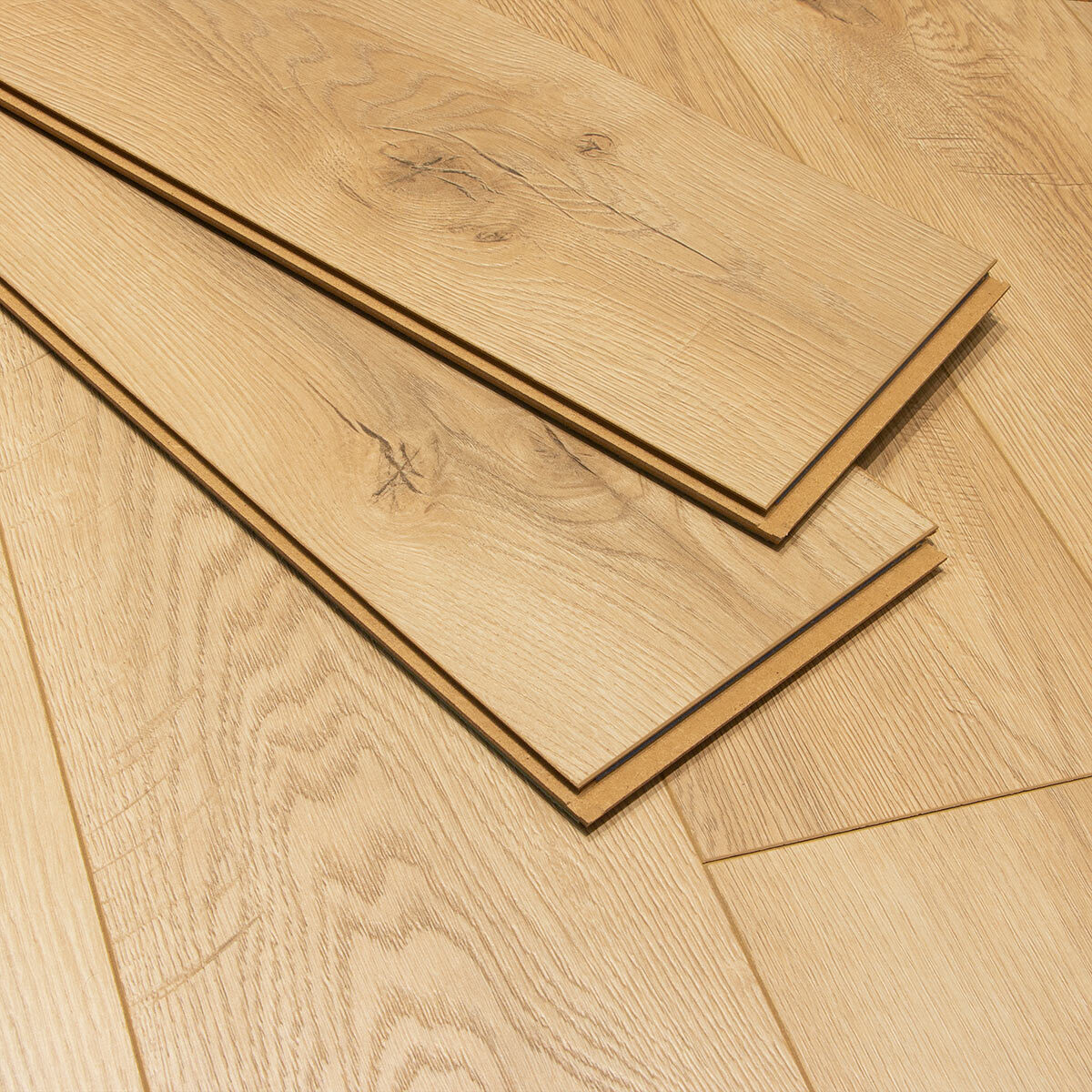 Close up image of laid down flooring with planks on top