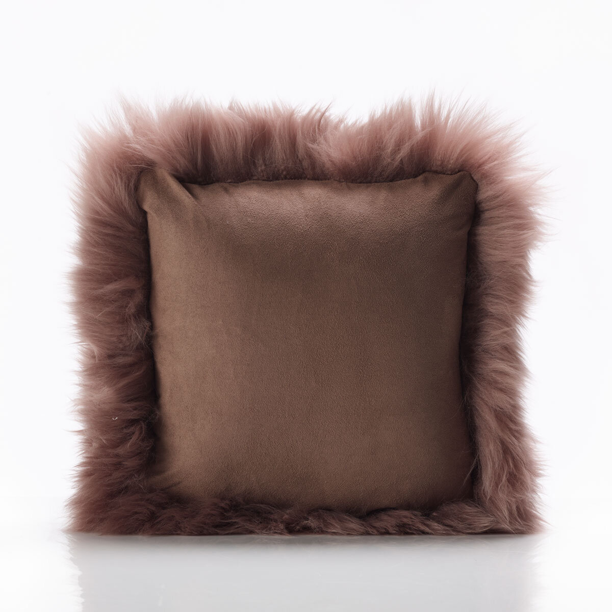 Bowron Long Wool Sheepskin Single Sided Cushion, 35 x 35cm in Paco