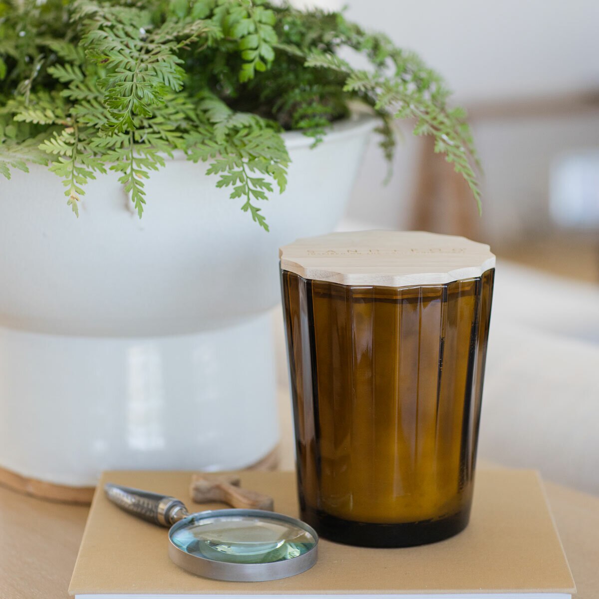Sand and Fog Scalloped Candle (BROWN)