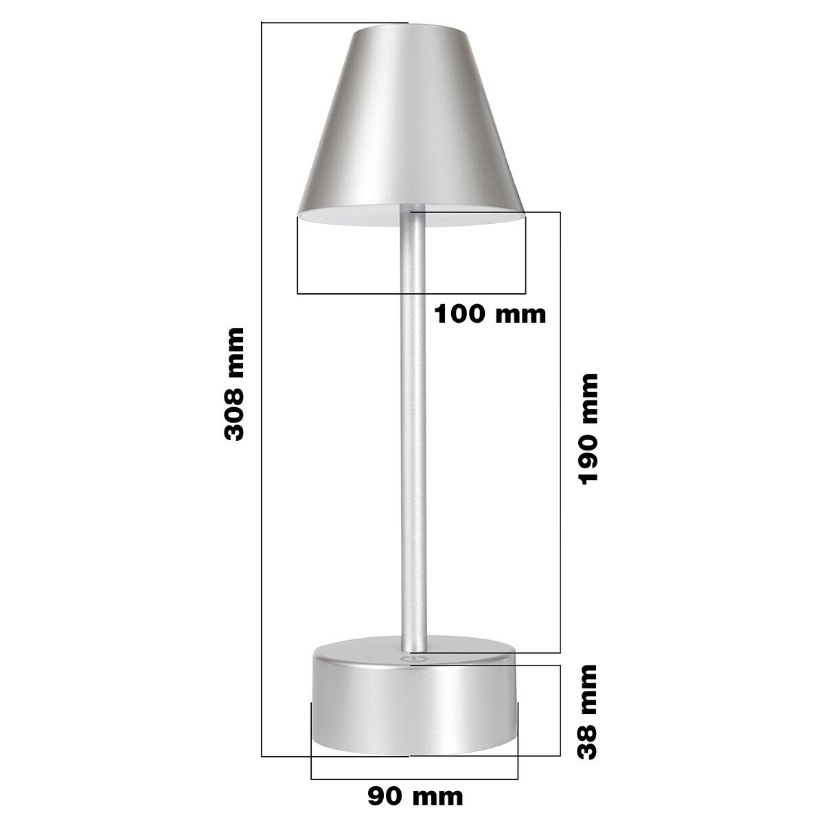 Luminus LED Rechargeable Ambiance Table Lamp Pack of 2 Dimensions