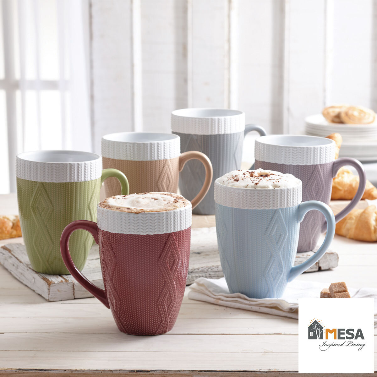 Sweater Style 6 Piece Jumbo Mugs