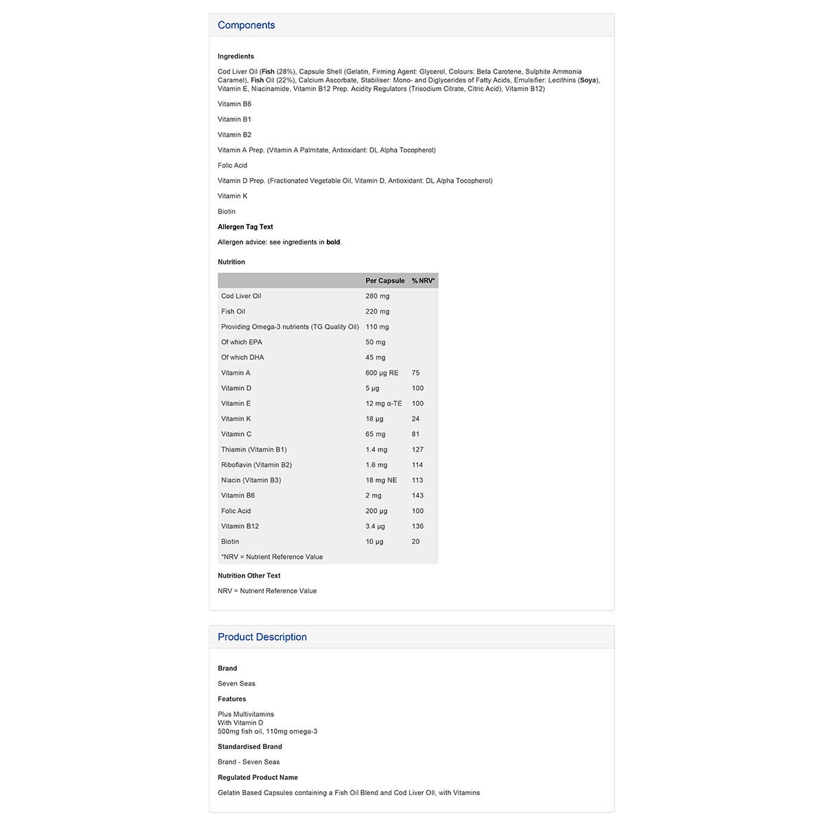 Nutritional Information