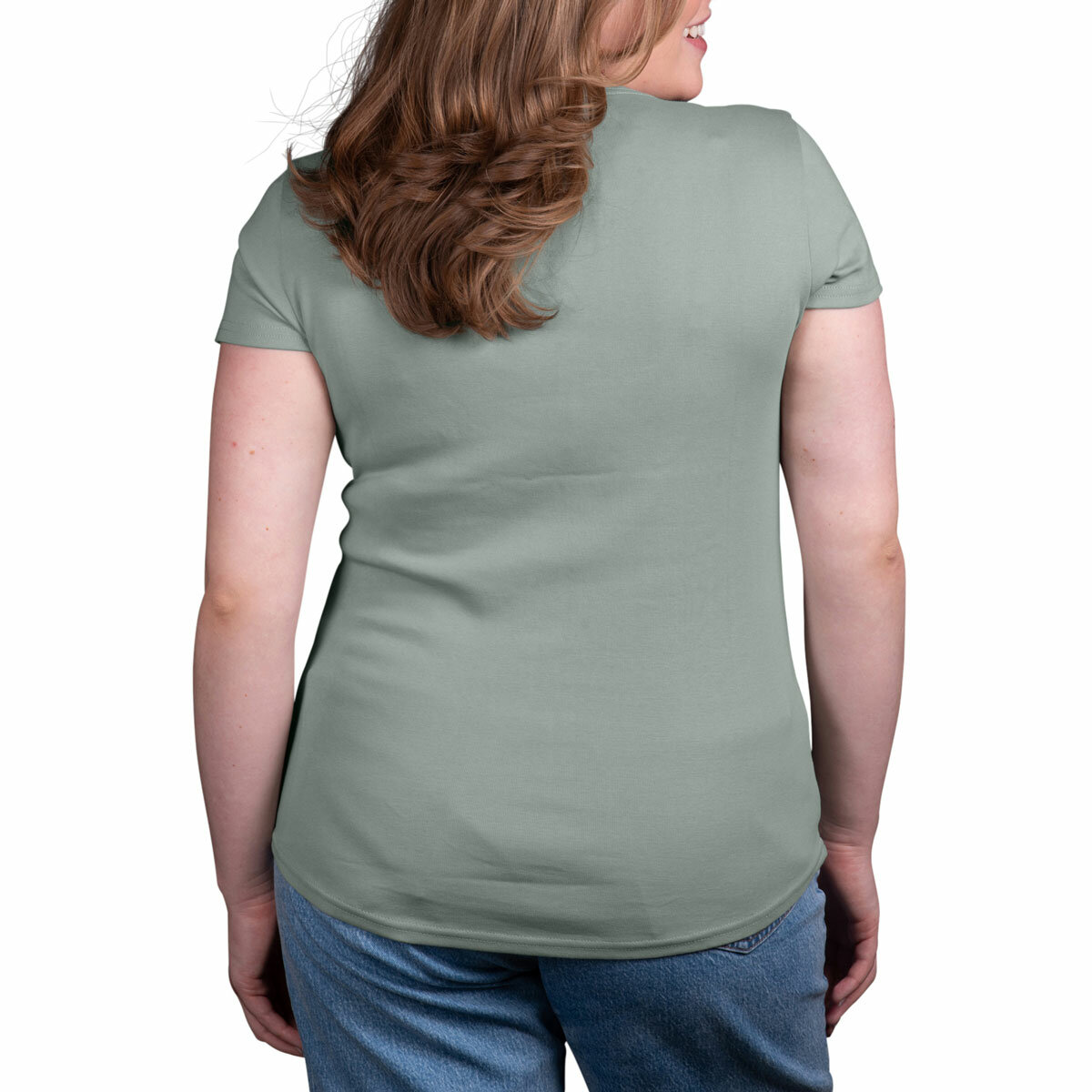 Kirkland Signature Ladies Scoop Neck Pima Tee in Green