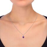 Amethyst and 0.1ctw Diamond Pendant