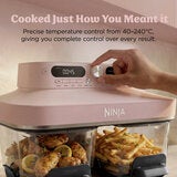 Lifestyle image of air fryer with precise temperature control from 40 to 240 degrees Lifestyle image of air fryer with precise temperature control from 40 to 240 degrees