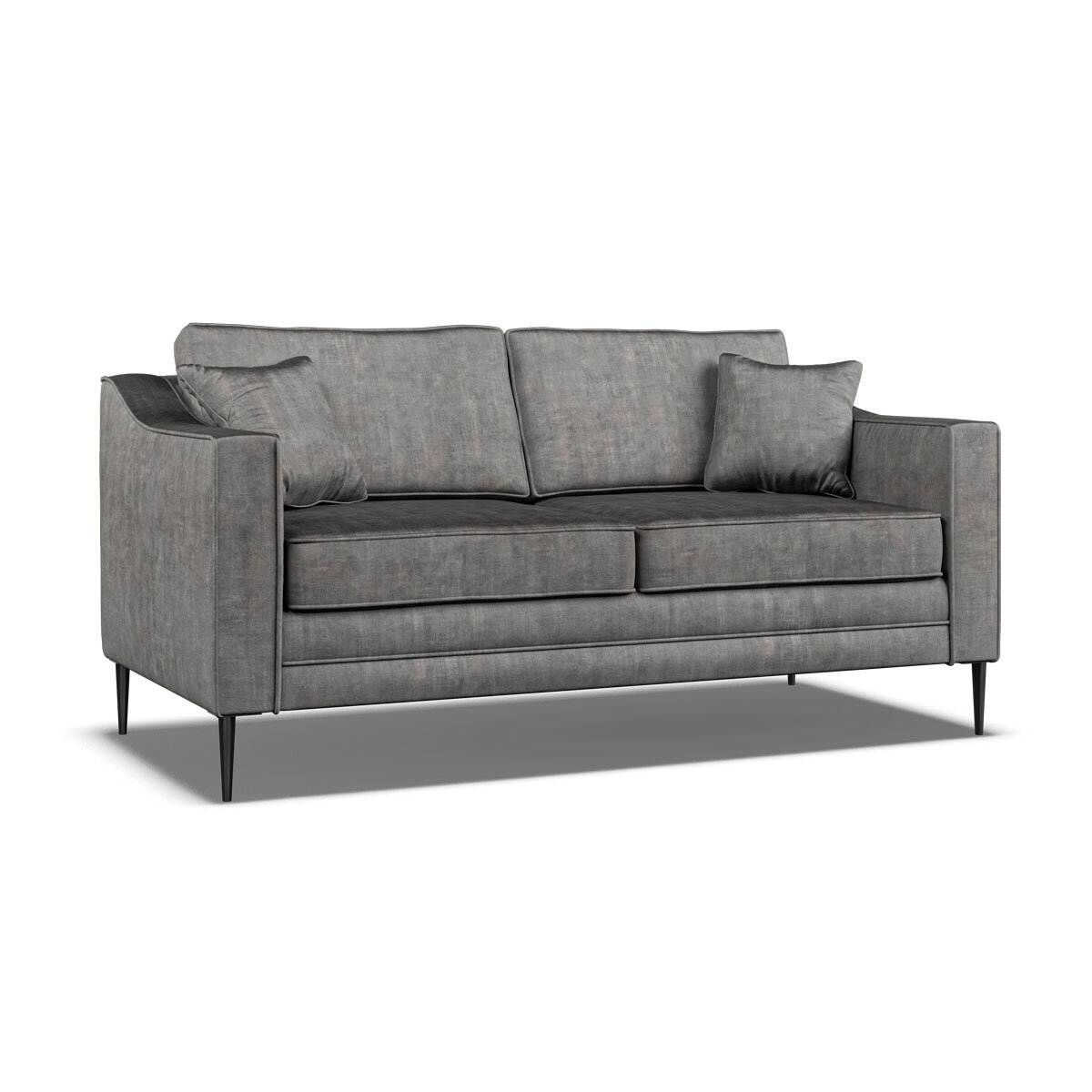 Aspen Velvet Large 2 Seater Sofa, Grey
