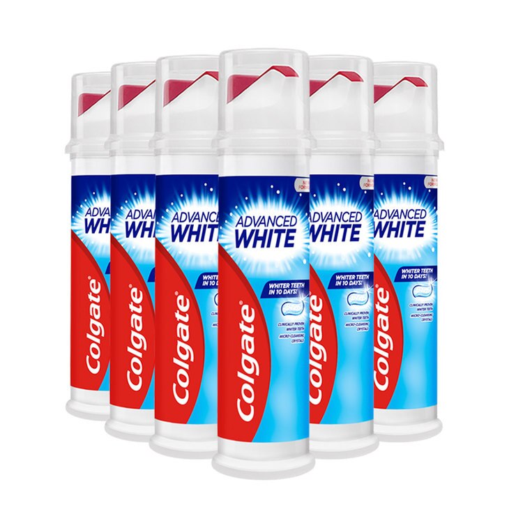 Colgate Advanced Whitening Toothpaste With Pump, 6 x 100ml Costco UK