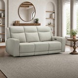 Simon Li Wren Light Grey Leather Power Reclining 3 Seater Sofa with Power Headrest Simon Li Wren Light Grey Leather Power Reclining 3 Seater Sofa with Power Headrest