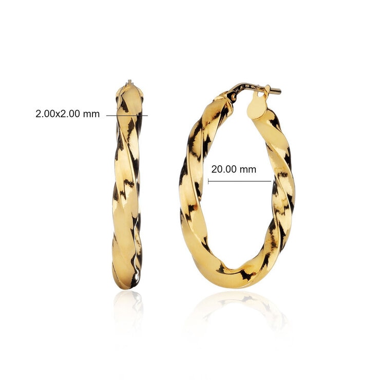 14ct Yellow Gold Twisted Hoop Earrings 14ct Yellow Gold Twisted Hoop Earrings