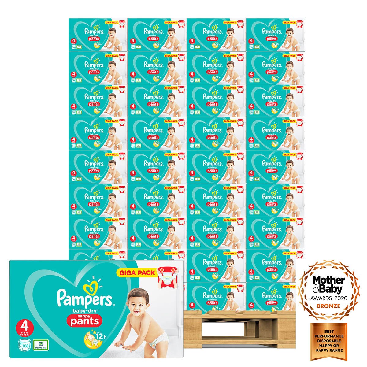 Pampers BabyDry Nappy Pants Size 4, 48 x 108 Giga Packs Costco UK