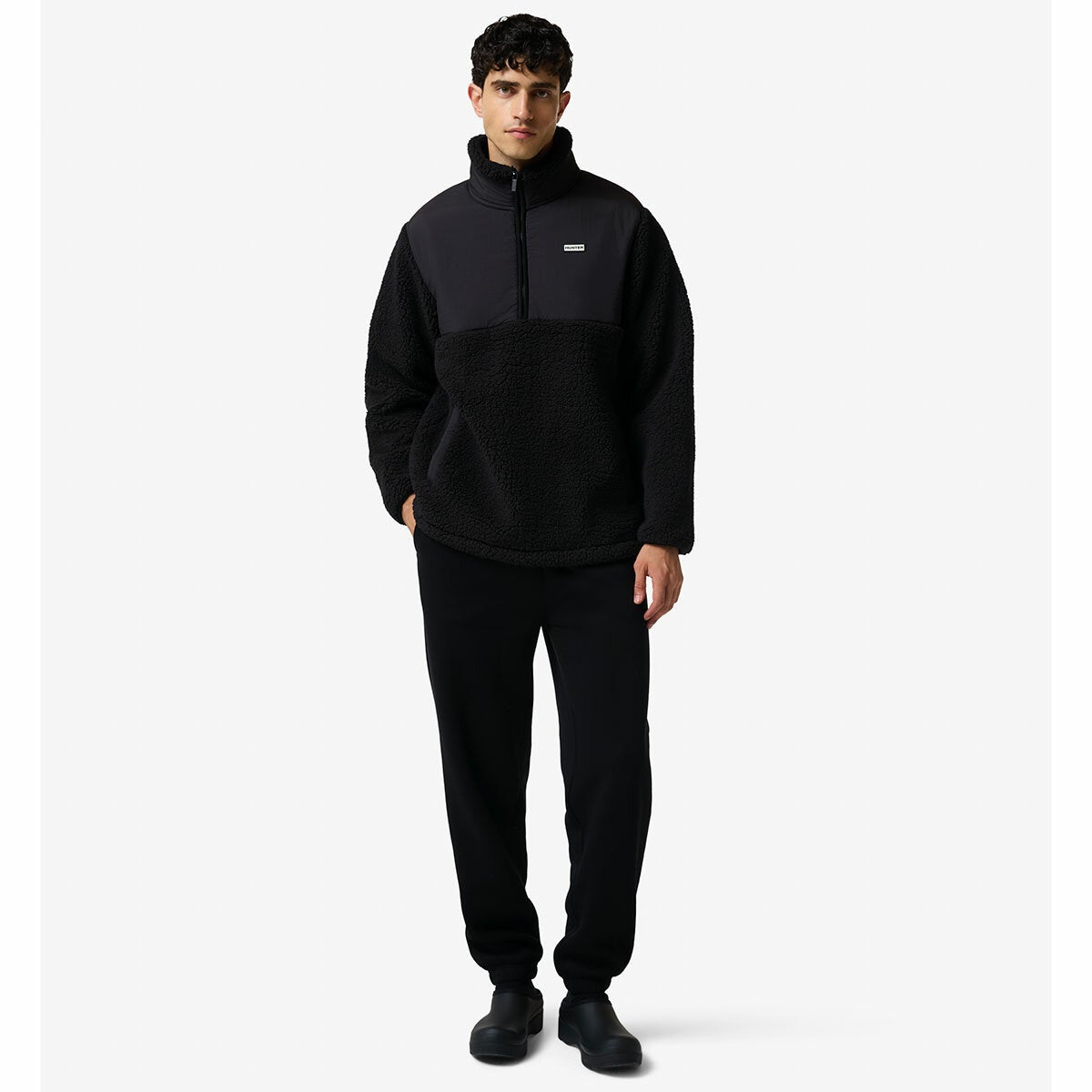 Hunter Men's 1/2 Zip Fleece in Black
