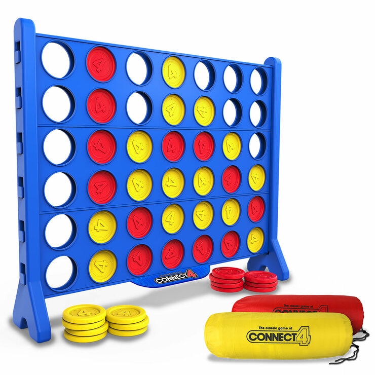 Studio image of the Giant Connect 4 with the storage bags