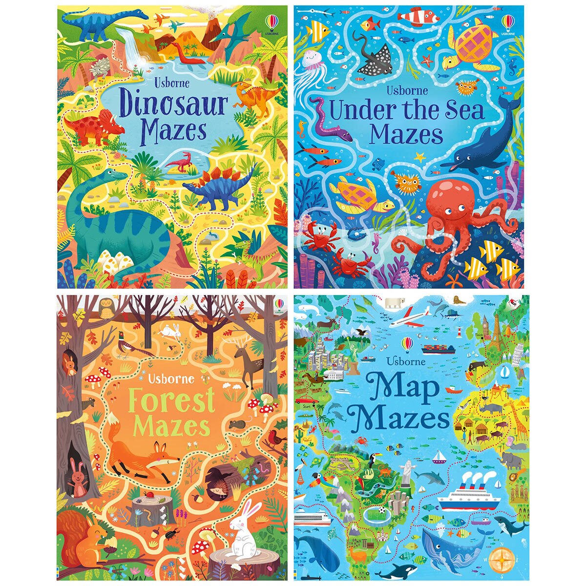 Usborne Mazes 4 Book Set (5+ Years)