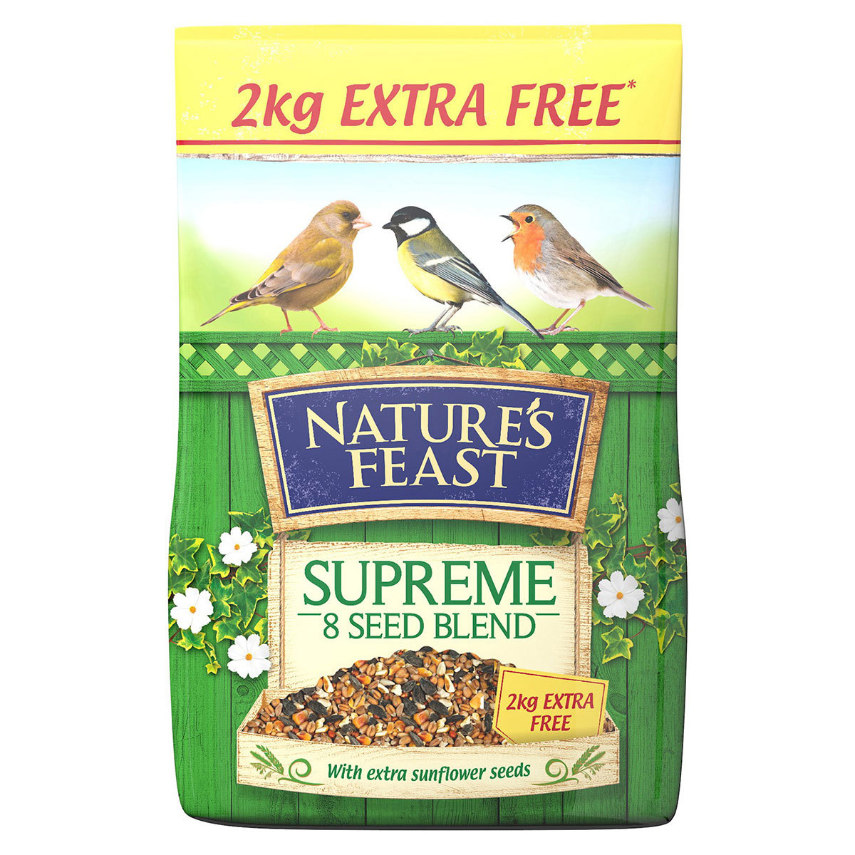 Nature's Feast Supreme 8 Seed Blend, 12.75kg + 2kg