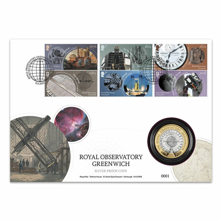 Royal Observatory £2 Silver Coin Cover & Stamps from Royal Mail® and The Royal Mint