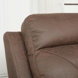 Close up detail image of Kuka Brown Fabric Reclining 3 Seater Sofa