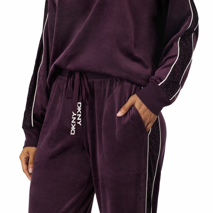 DKNY Women's Plush Lounge Set in Plum DKNY Women's Plush Lounge Set in Plum