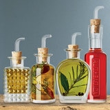 Luigi Bormioli Elixir 4 Piece Glass Condiments Set with Pouring Spouts