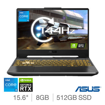 ASUS TUF, Intel Core i5, 8GB RAM, 512GB SSD, NVIDIA GeForce RTX 3050 Ti, 15.6 Inch Gaming Laptop, FX506HEB-HN145W